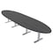 Skutchi Designs 45 in W, 165.75 in L, 29 in H, Engineered Wood Top, Grey HAR-OVL-45X166-T-ASIANNIGHT - alternate 1